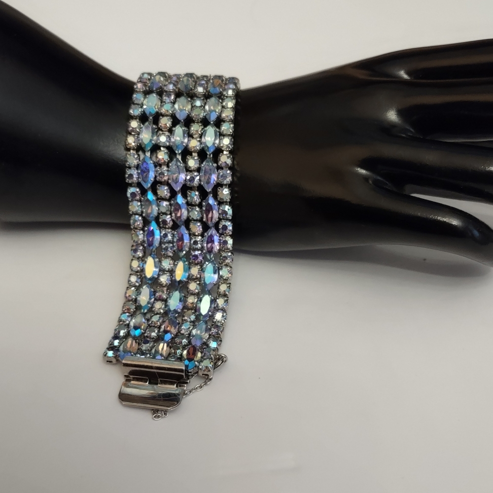 Signed Sherman Starlight 7 Row Bracelet